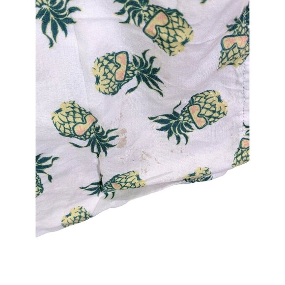 RVCA Shirt Mens XL Button Up White Pineapple Print Short Sleeve Casual Tropical - Picture 6 of 6